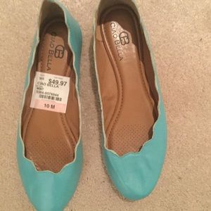 Ciao Bella Flats size 10 turquoise
